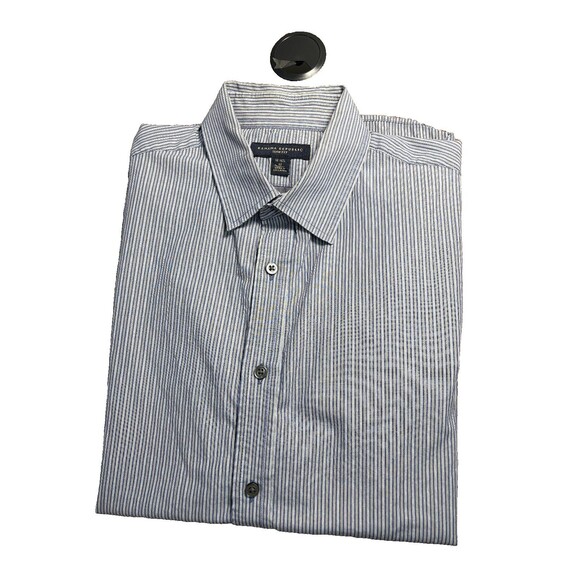 Banana Republic Men's Casual Button-Up Shirt Gray Blue Cotton Sz M 15 15 1/2 - Picture 4 of 5